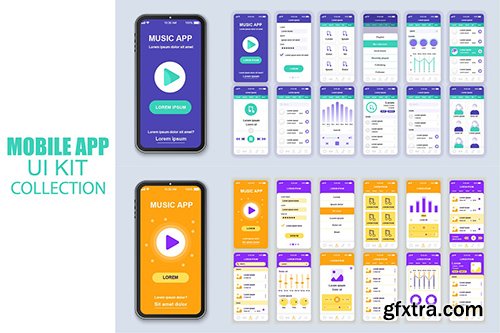 Big Collection Music Mobile App Ui Kit Screen