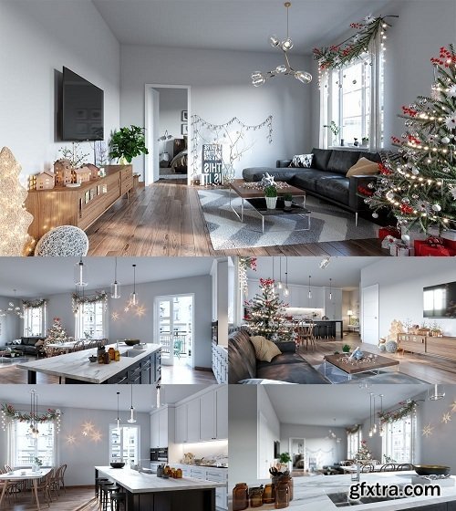 Sweden christmas Room Interior Scene