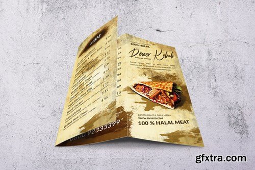 Doner Kebab Trifold A4 & US Letter Food Menu