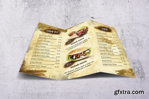 Doner Kebab Trifold A4 & US Letter Food Menu