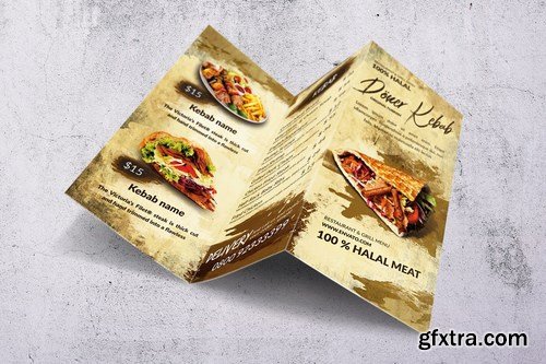 Doner Kebab Trifold A4 & US Letter Food Menu