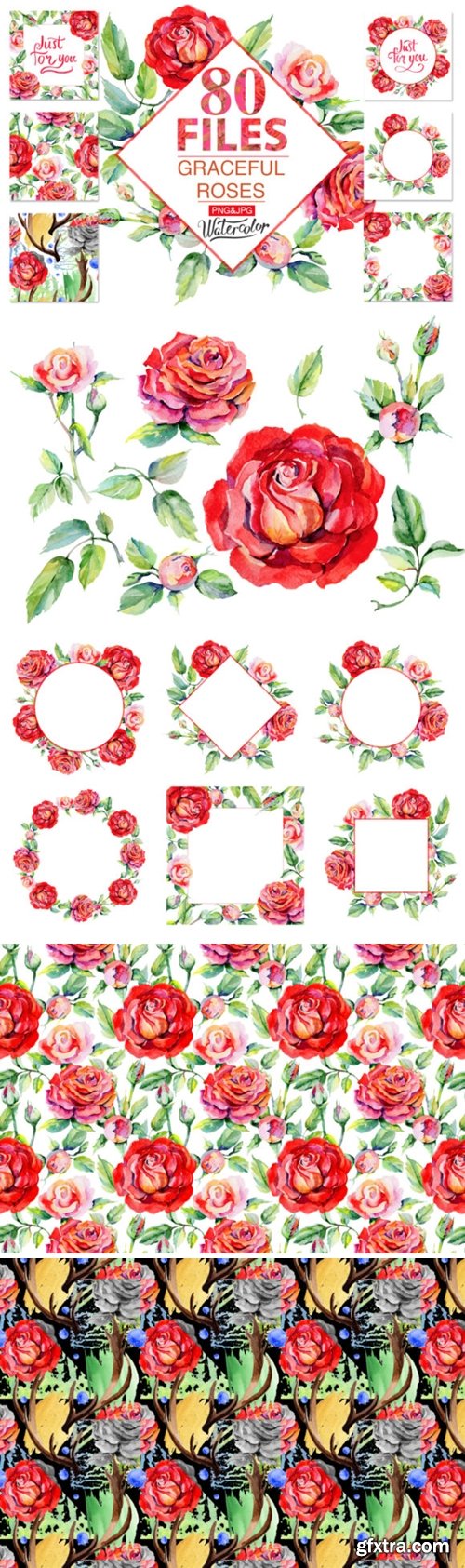 Roses Red PNG Watercolor 1980573