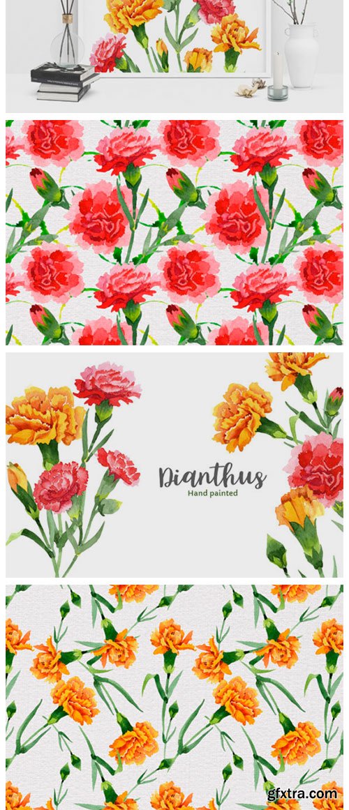 Carnation Red Flowers Illustration 1980554