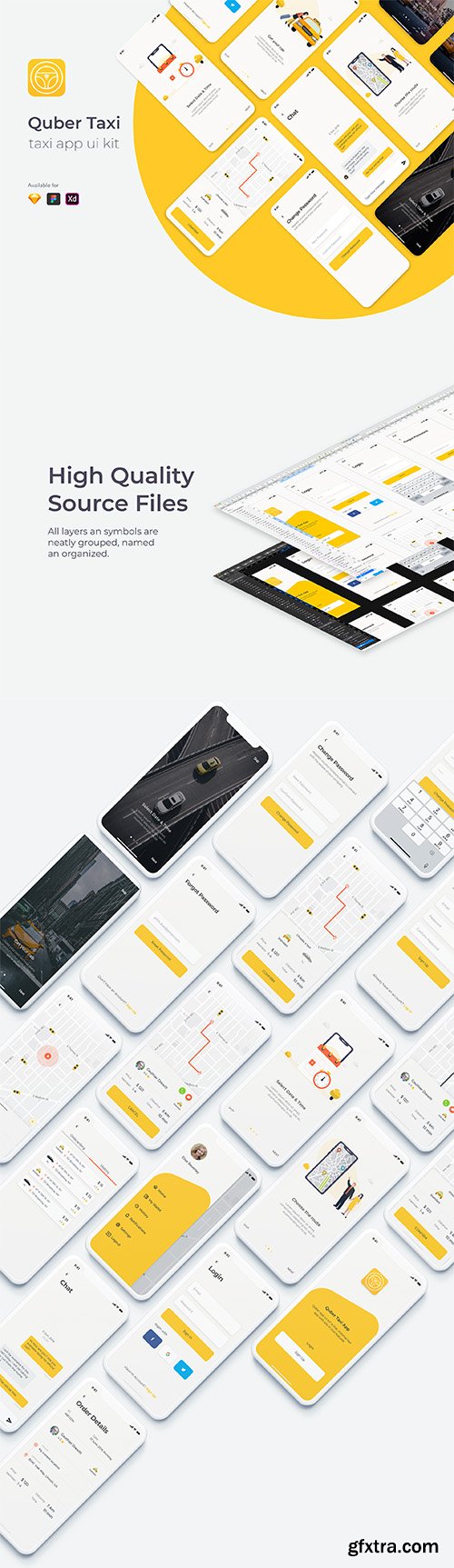 QUBER Taxi App UI UX Kit