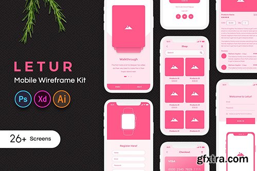 Letur Mobile Wireframe Kit