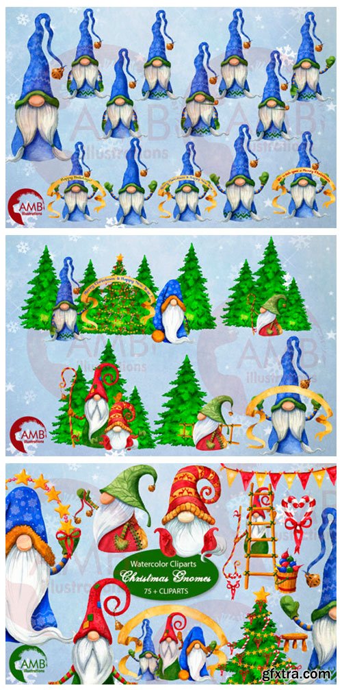 Christmas Gnomes Watercolor Super Bundle 1989500