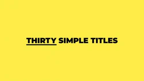 Videohive - Thirty Simple Titles