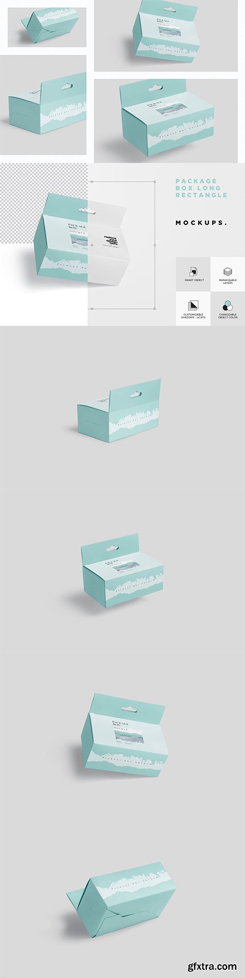 Package Box Mockup - Long Rectangle with Hanger