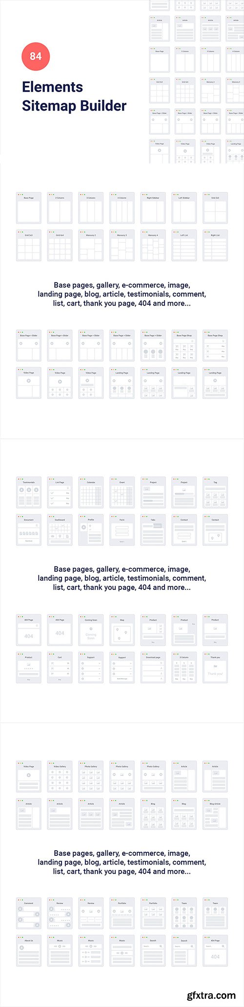 84 Sitemap Elements for PowerPoint