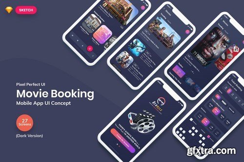 Ocodile-Movie Booking MobileApp UI Dark (SKETCH)