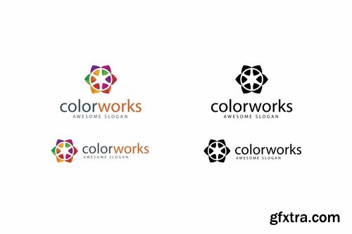 Color Works Logo Template