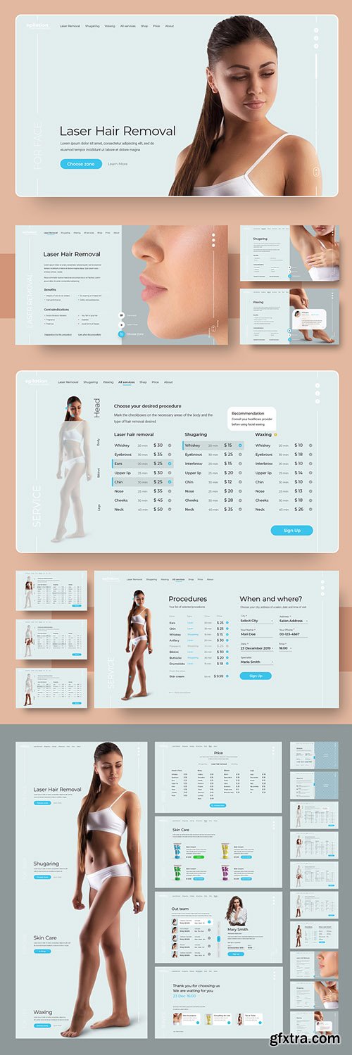 Spa and Beauty Website and User Interface Layout 300992320