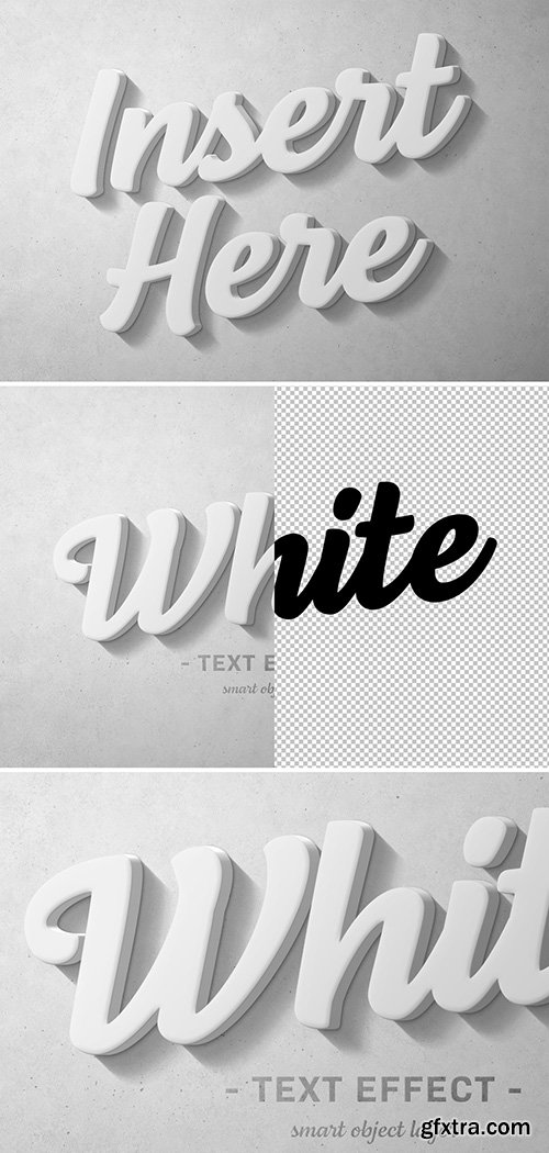 White 3D Text Effect 300990528