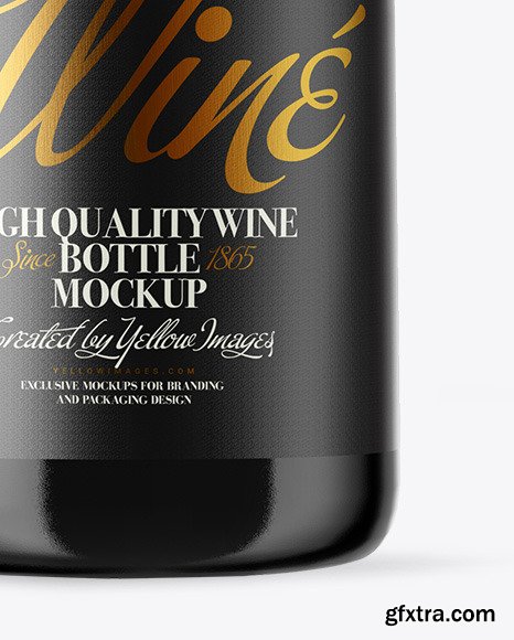 Dark Glass Wine Bottle Mockup 51047