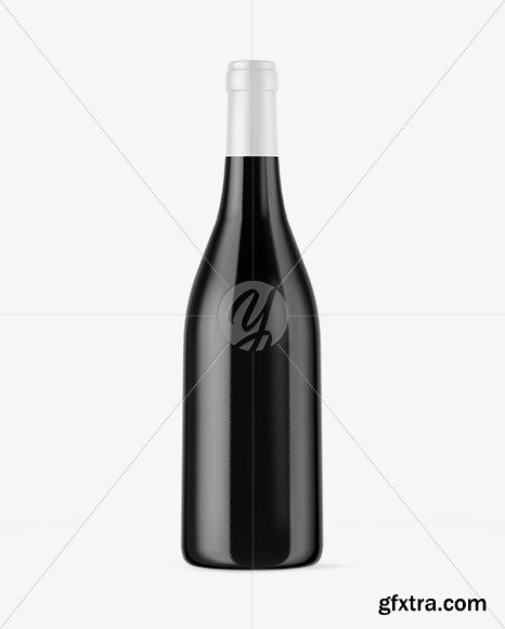 Dark Glass Wine Bottle Mockup 51047