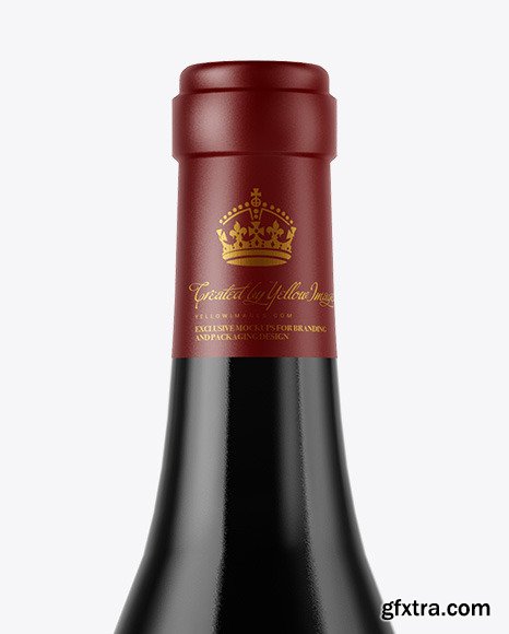 Dark Glass Wine Bottle Mockup 51047