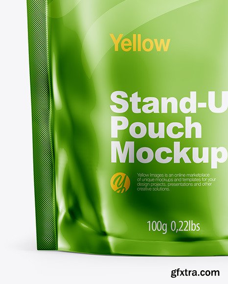 Metallic Stand Up Pouch with Zipper Mockup 51005