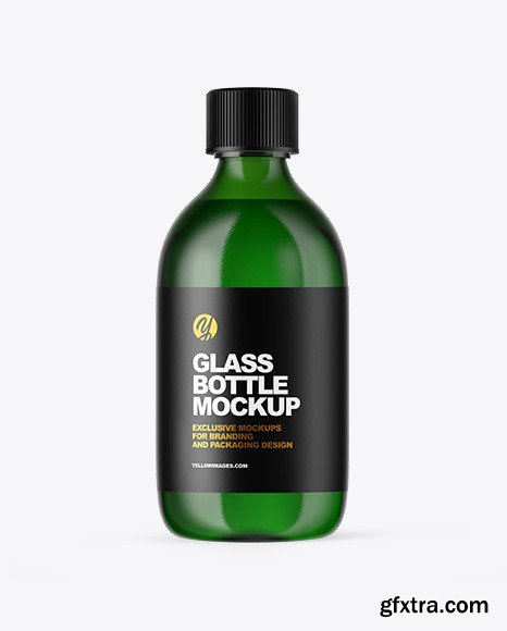 Green Glass Oil Bottle Mockup 51065