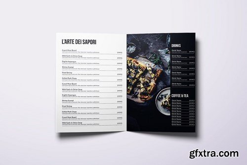 Minimal Elegant Bifold A4 & US Letter Menu Bundle