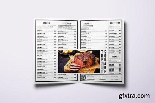 Minimal Elegant Bifold A4 & US Letter Menu Bundle