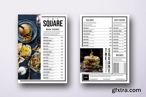 Minimal Single Page A4 & US Letter Menu Bundle