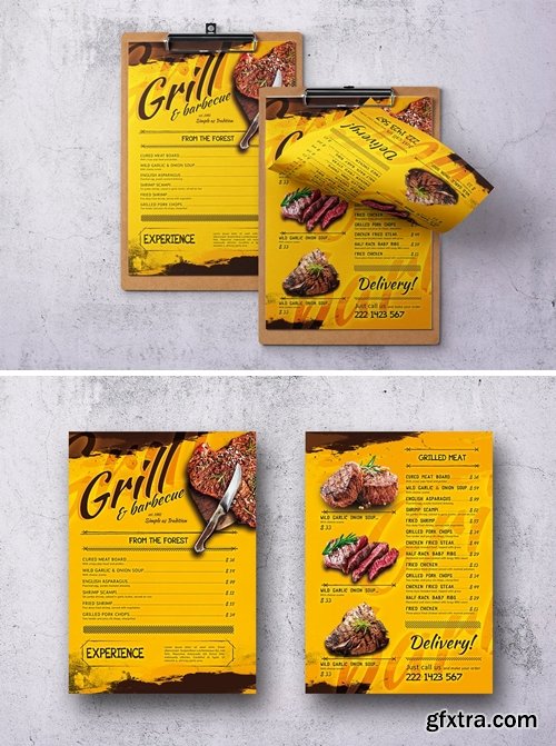 Barbecue Single Page A4 & US Letter Food Menu