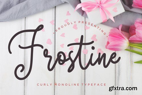 Frostine Curly Monoline Typeface