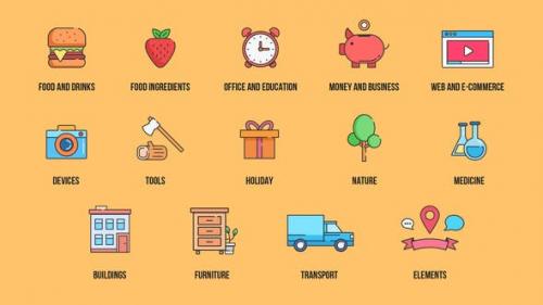 Videohive - Color Line Icons Pack