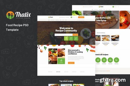 Thatix - Food Recipe PSD Template