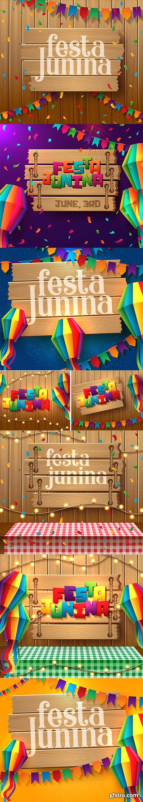 Vector Set - Festa Junina Holidays Design Illustration