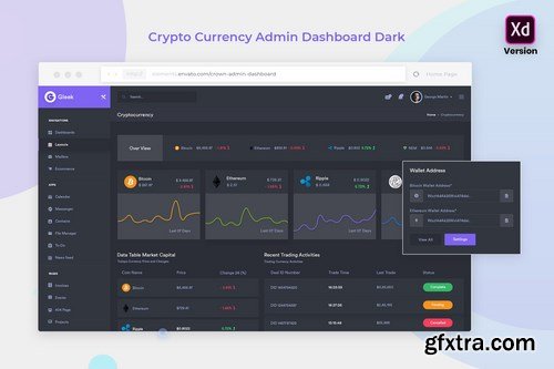 CryptoCurrency Admin Dashboard Dark Version (XD)