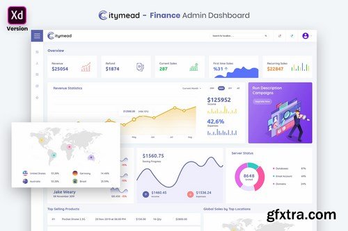 Finance Admin Dashboard UI Kit (XD)