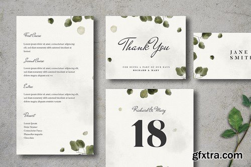 Leaves Wedding Invitation Suite