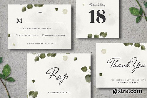 Leaves Wedding Invitation Suite