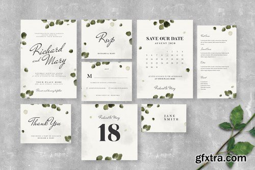 Leaves Wedding Invitation Suite