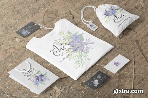 The Iris Collection Watercolor Clip Art Bundle