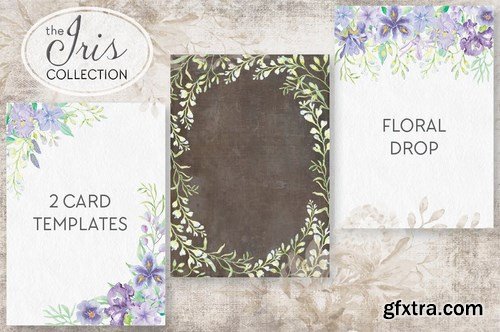 The Iris Collection Watercolor Clip Art Bundle