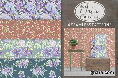 The Iris Collection Watercolor Clip Art Bundle