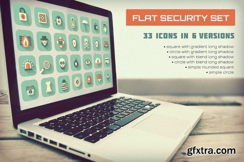 Flat Security Set Vector Icons