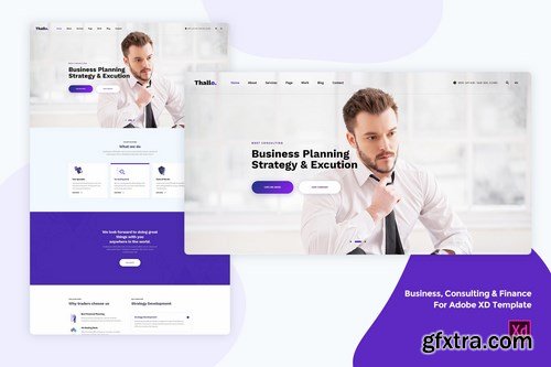 Business & Finance for Adobe Photoshop and XD templates Pack