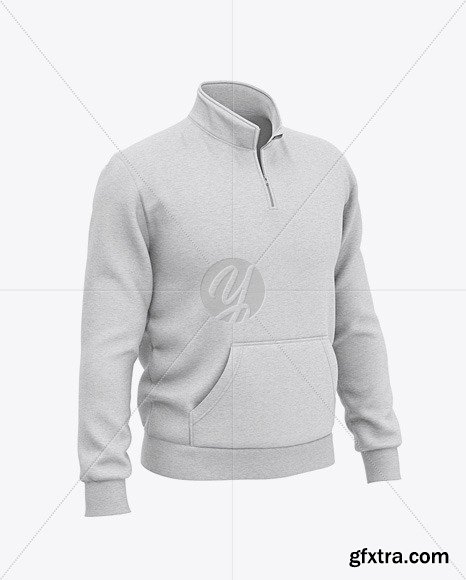 Heather Three Quarter Zipped Sweatshirt 51611