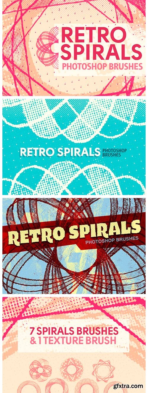 CM - Retro Spirals Photoshop Brushes 74651