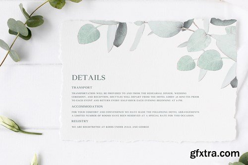 Eucalyptus Wedding Invitation Suite