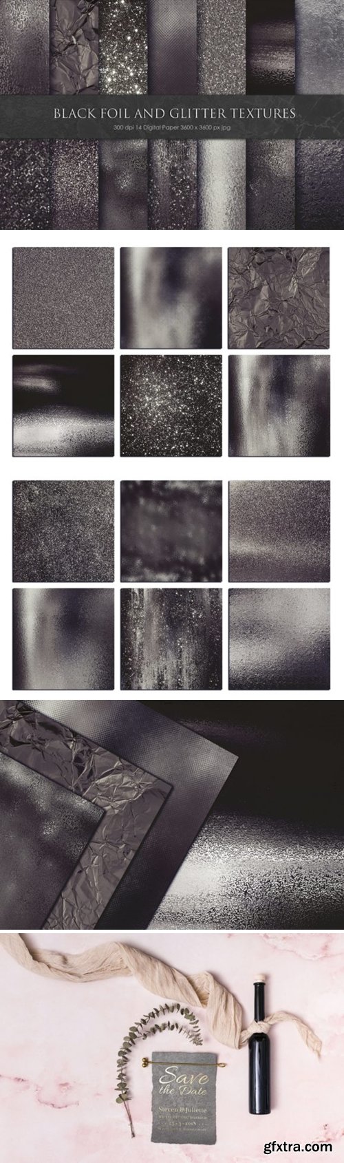 Black Foil and Glitter Textures 892011