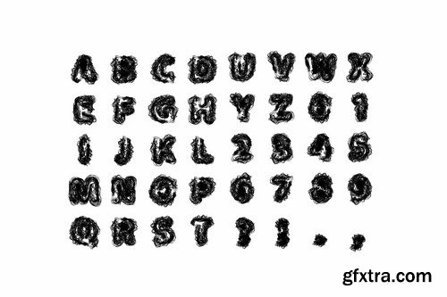 Sketchy vector alphabet