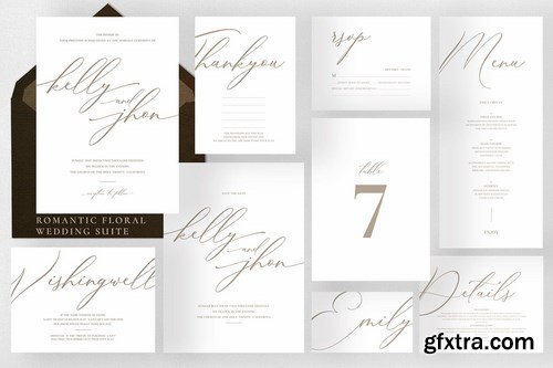 Minimal Gold White Wedding Suite