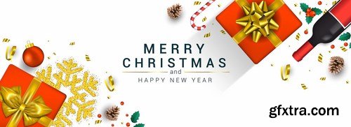 Merry Christmas and Happy New Year greeting cards 2