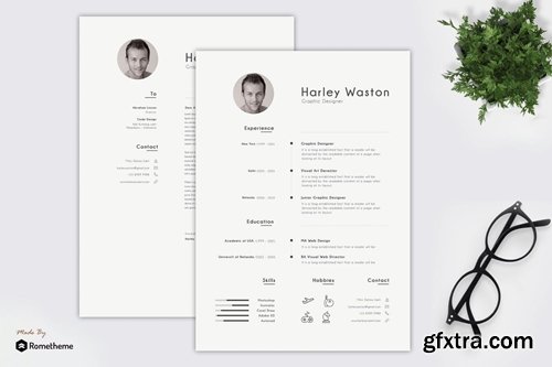 Harley - Clean Minimalist Resume TS