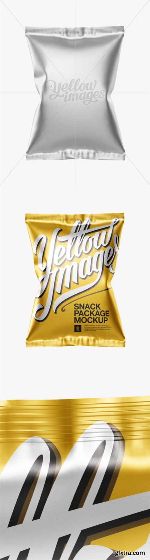 Matte Metallic Snack Package Mockup - Front View 12709