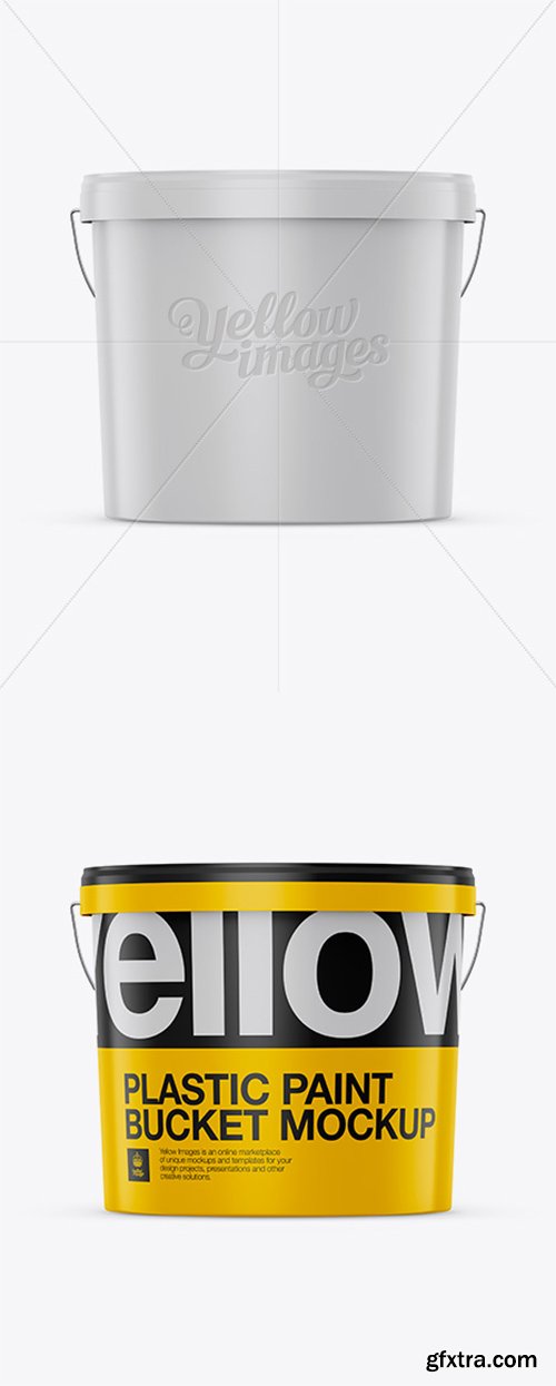 Plastic Paint Bucket Mockup - Front View 12560